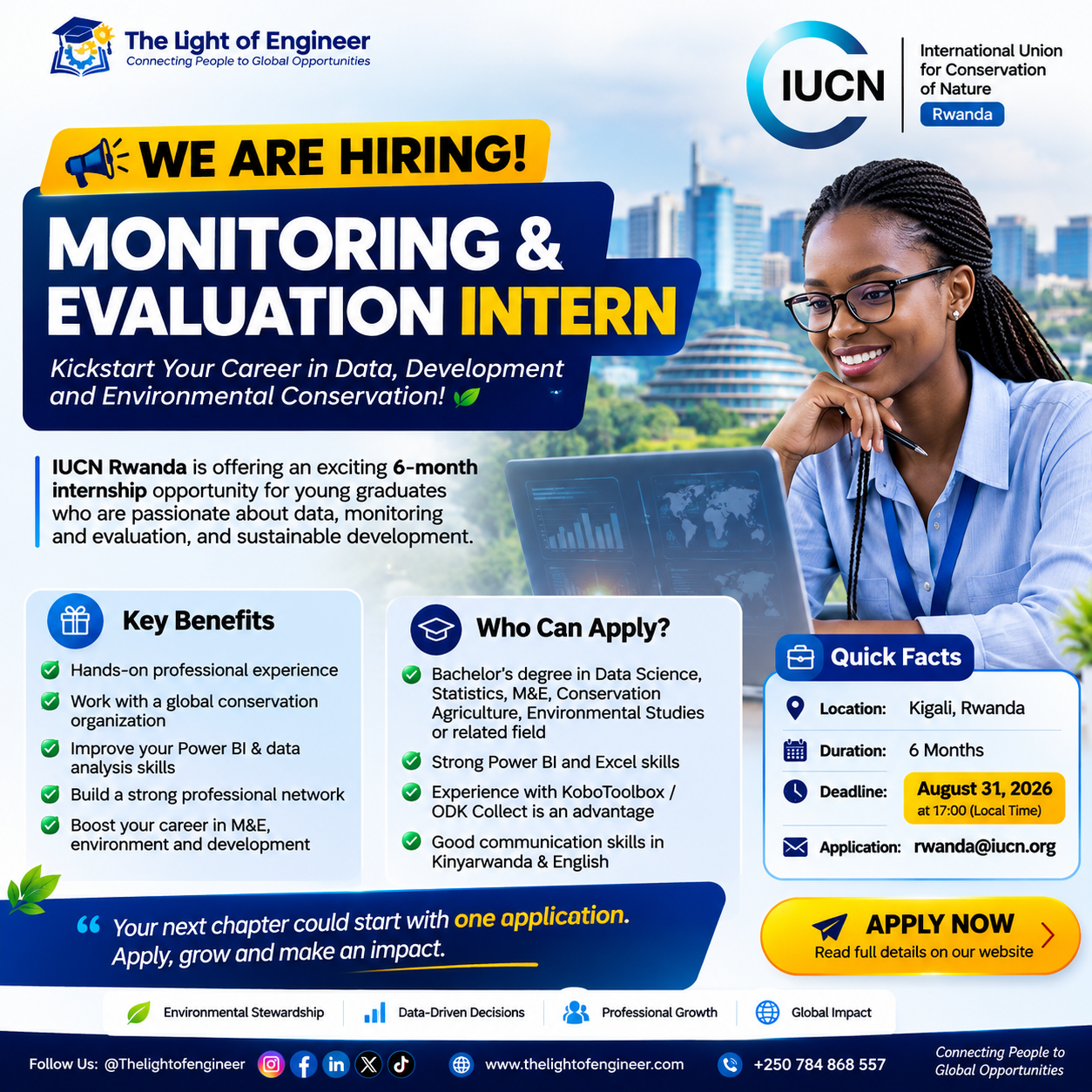 Monitoring and Evaluation Intern - IUCN Rwanda 2026