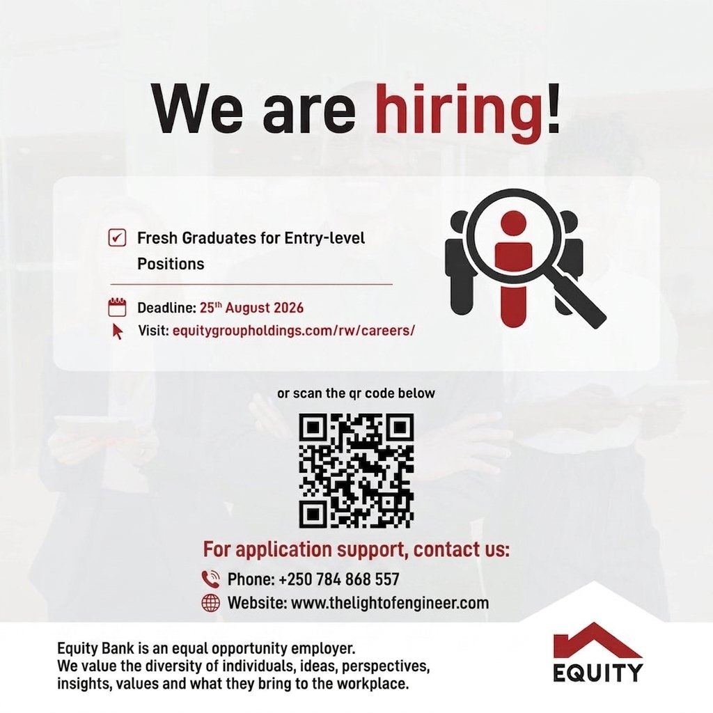 Equity Bank Rwanda Fresh Graduate Jobs 2026 | Entry-Level Opportunities