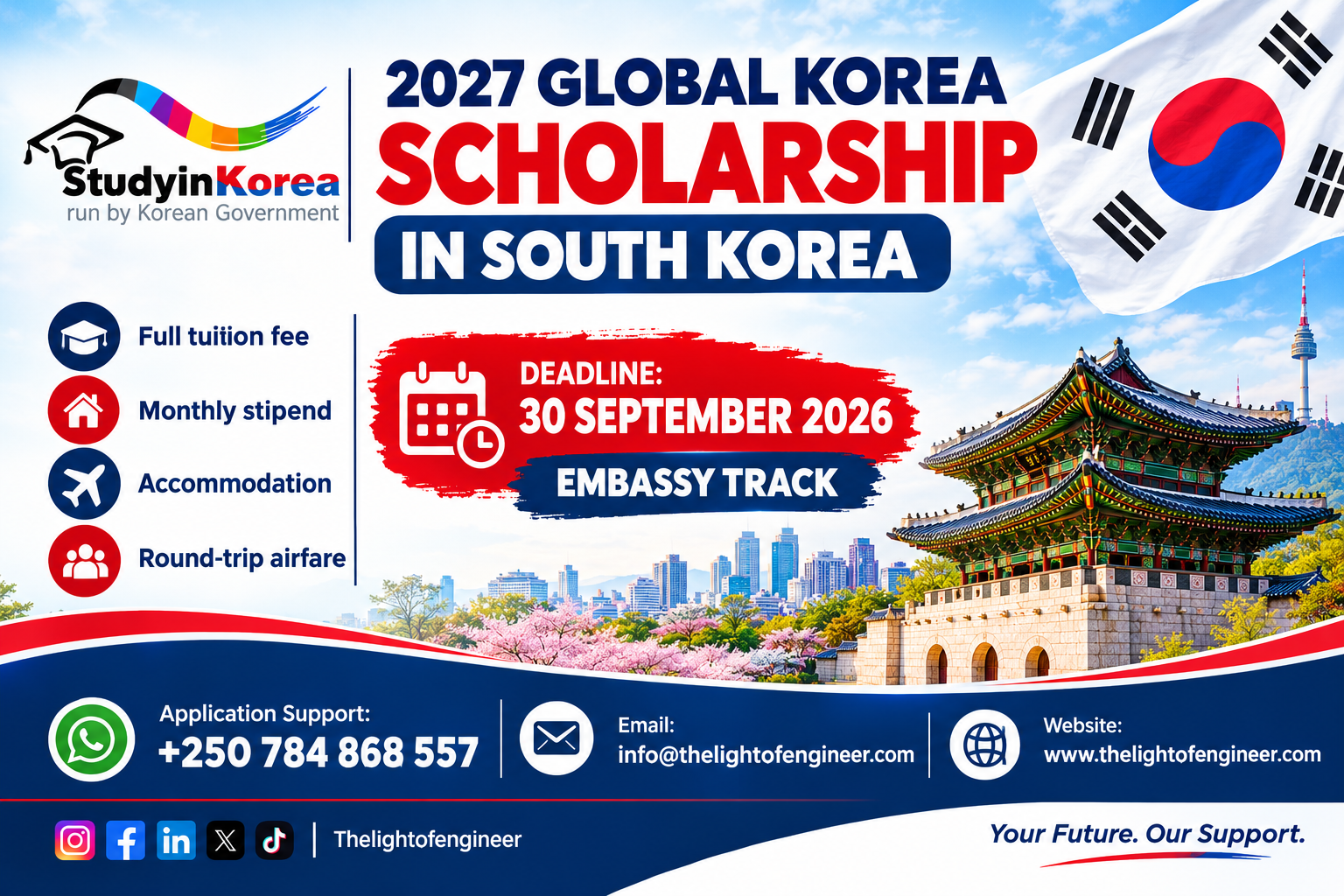 2027 Global Korea Scholarship GKS-U, Fully Funded in Korea