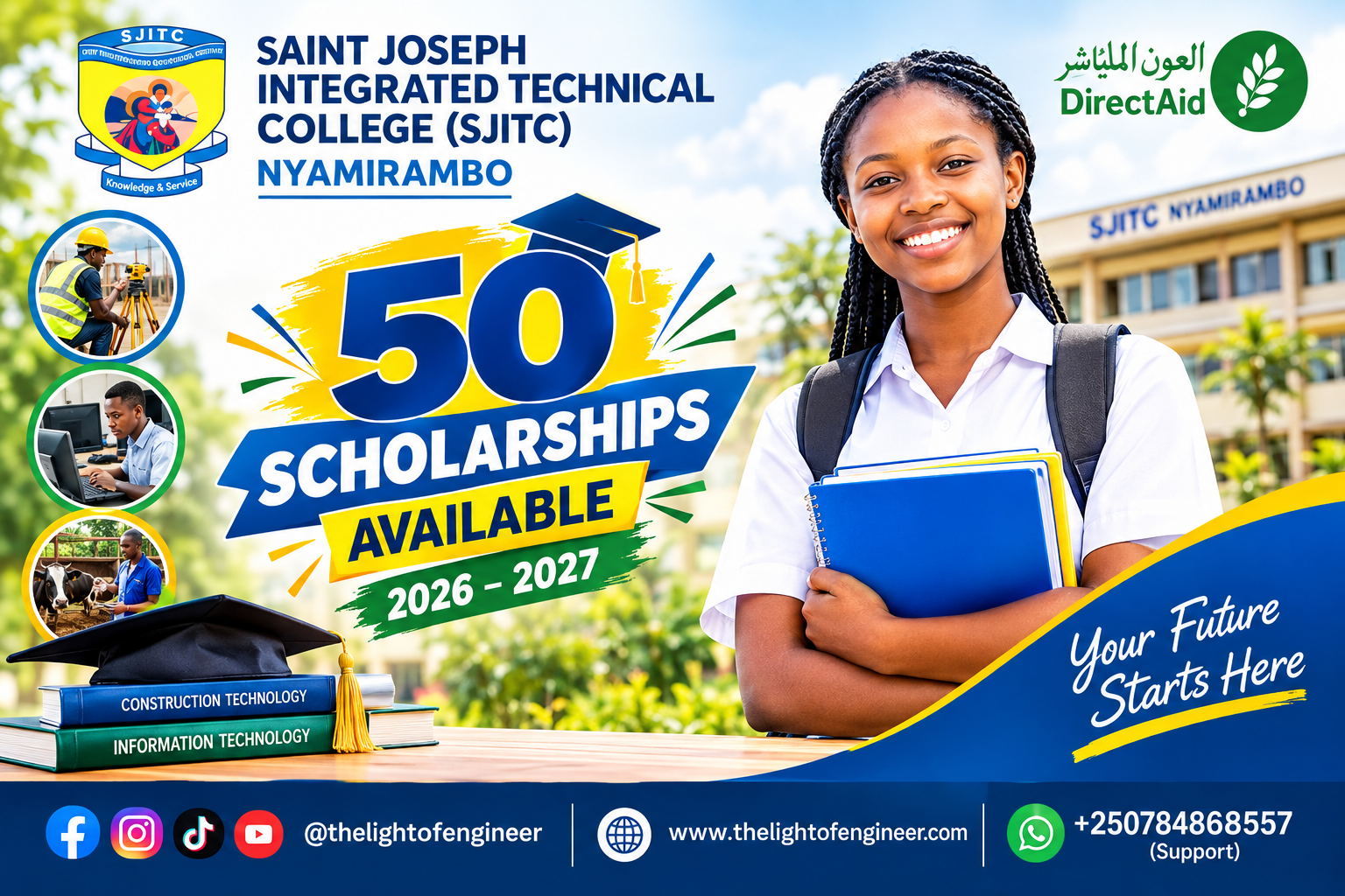Direct Aid Scholarship 2026-2027: 50 Slots at SJITC Nyamirambo