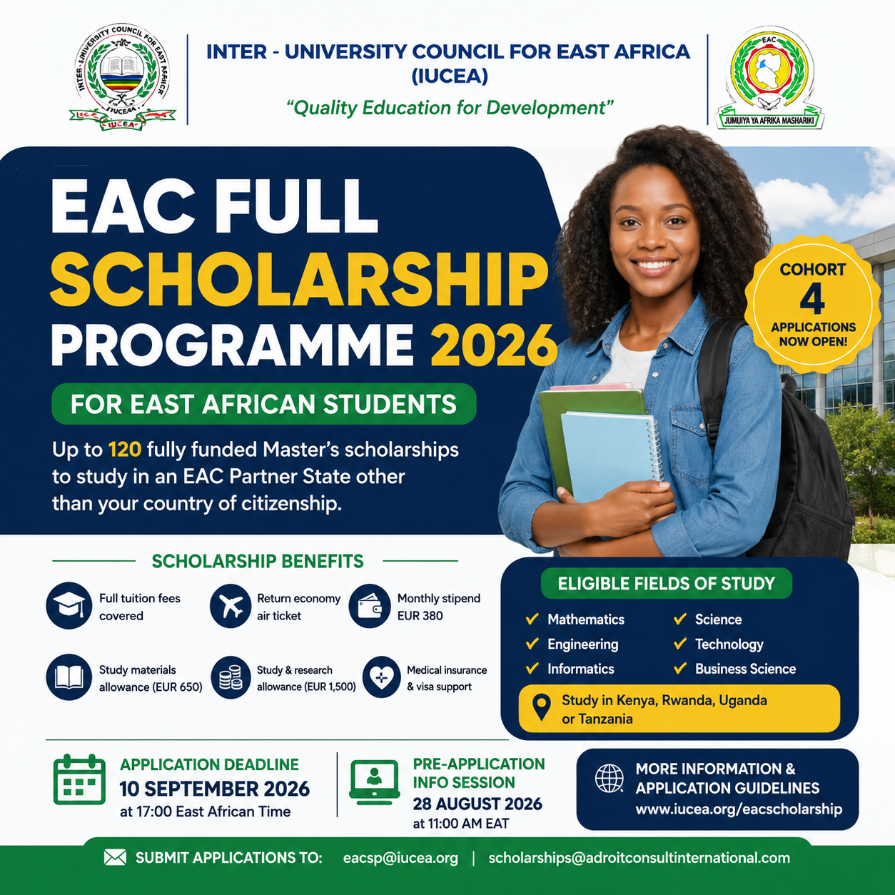 EAC Full Scholarship Programme 2026 for East African Students - Fully Funded Master’s Scholarships