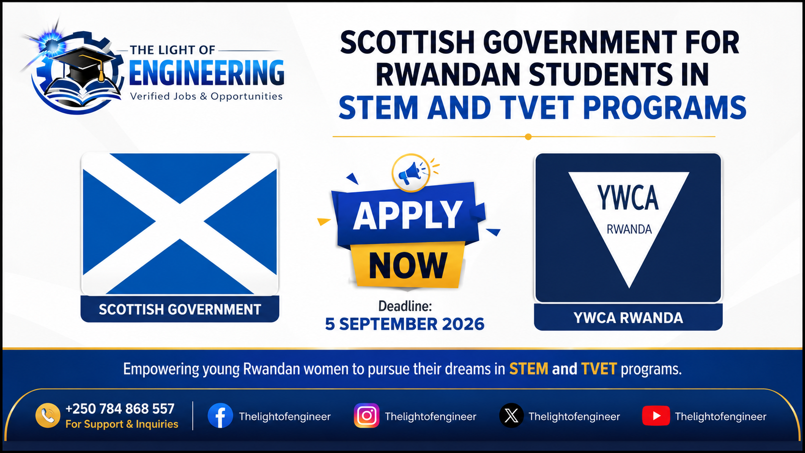 Scottish Government Scholarship for Rwandan Students 2026 | STEM & TVET